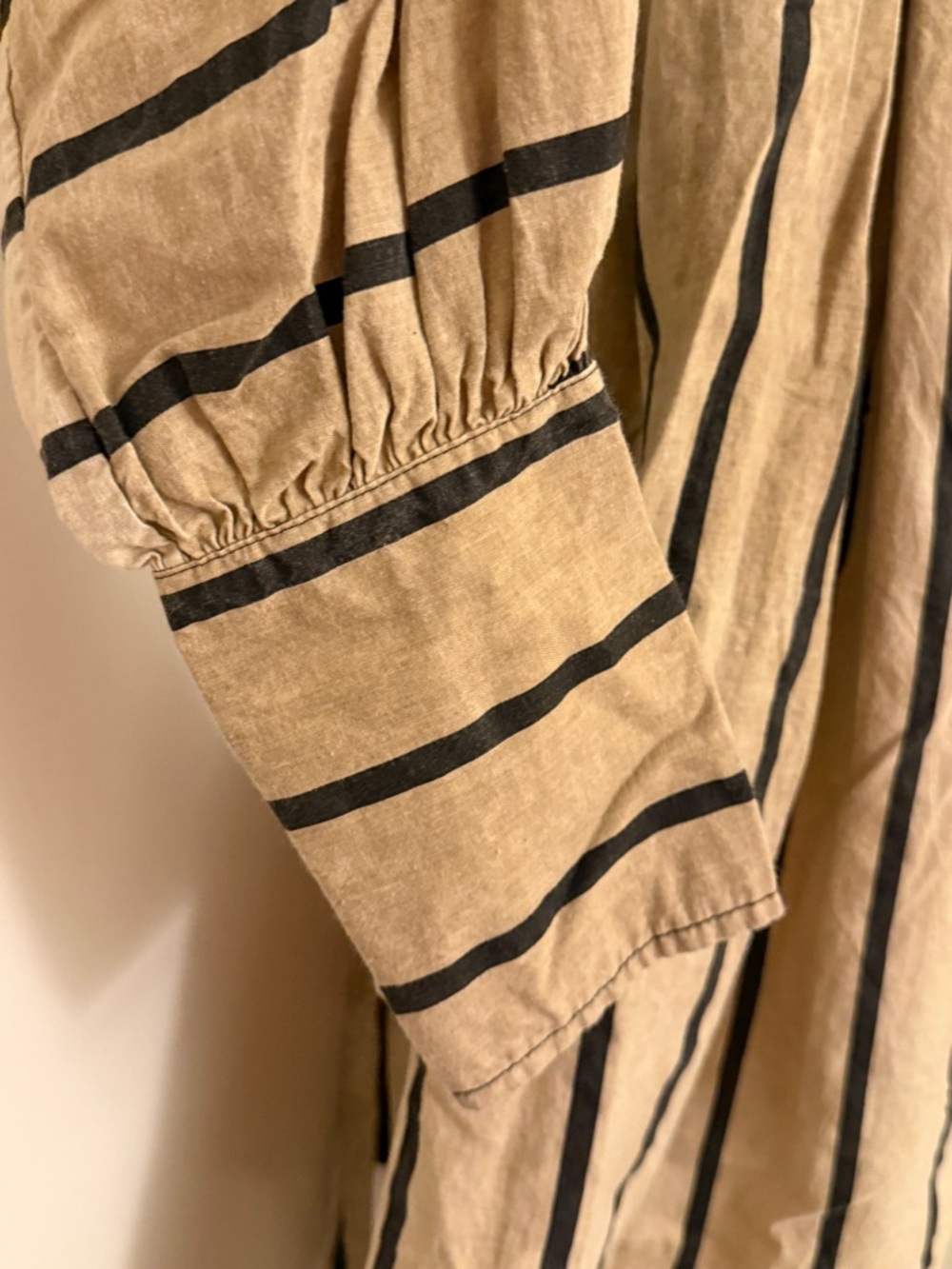 Uma Wang Striped Midi Shirt Dress with Tie Waist - Picture 4 of 9
